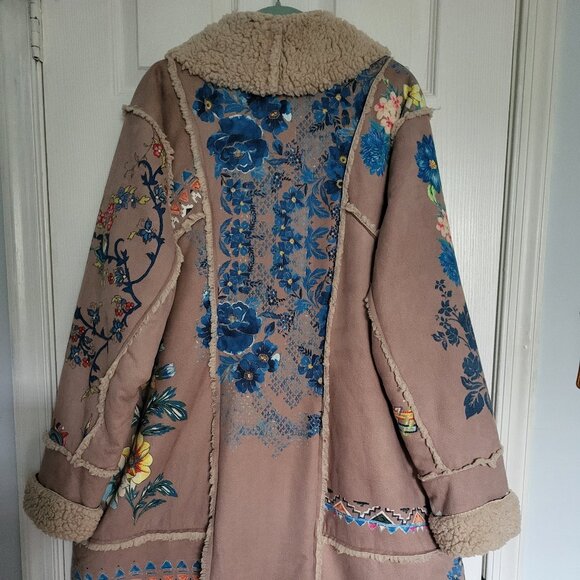 Johnny Was Sherpa Shearling Faux Fur Jacket - Picture 2 of 8